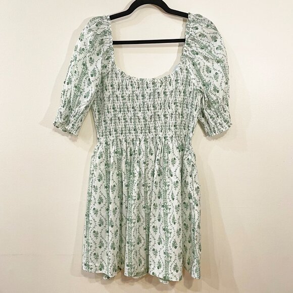 Last Chance! New Hill House Naia Cotton Nap Mini Dress Green Vine XL - Picture 5 of 10